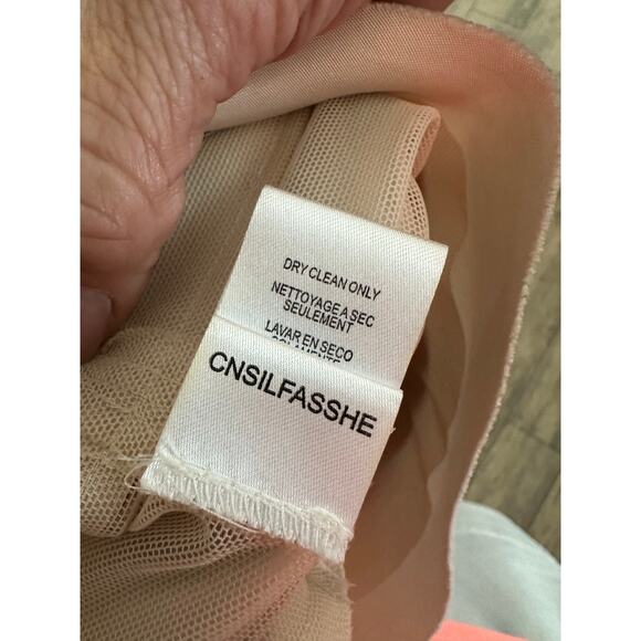 BCBGMAXAZRIA Women's Black White Strapless Tiered Satin Sheath Dress Size 4P - Picture 10 of 12